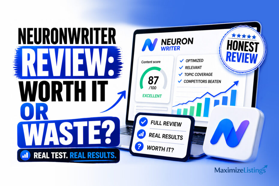 NeuronWriter review showing content score, SEO optimization features, and real results to evaluate if the tool is worth it
