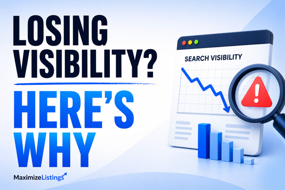 low search visibility why listings lose visibility and declining traffic with warning signal