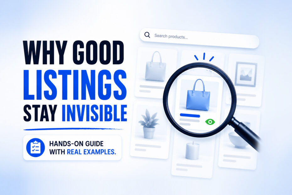 Why Listings Stay Invisible (And How to Fix Them) 1 Why good listings stay invisible featured image showing search visibility optimization and hands-on listing improvement examples